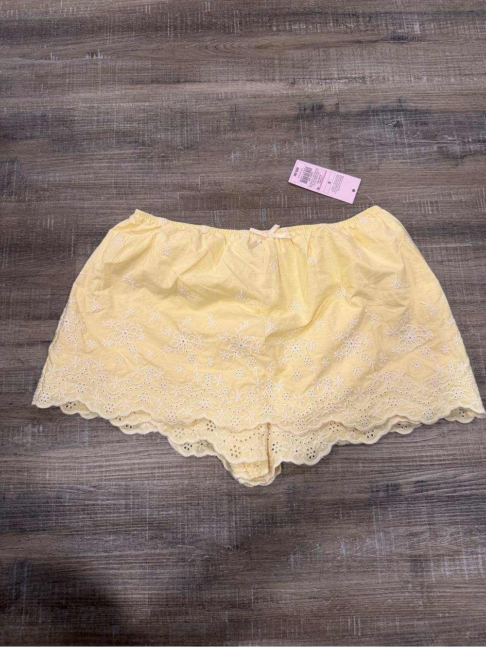 Target Pastel Yellow Eyelet Lace Sleep Shorts